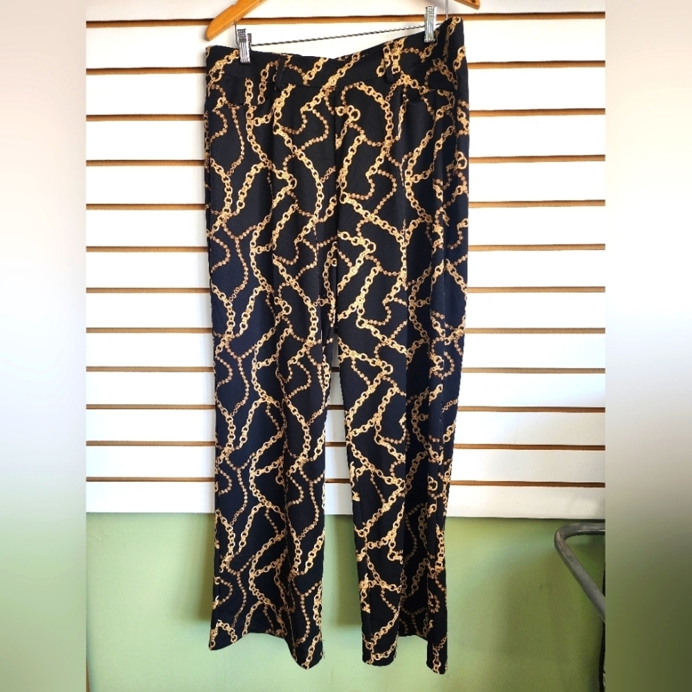 Gold Chain Link Wide Leg Pants